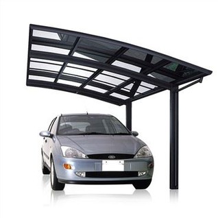 Cochera exterior de aluminio gris