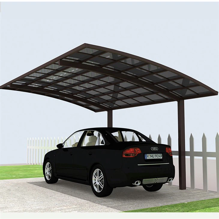 Cocheras al aire libre de aleación de aluminio de policarbonato para villa